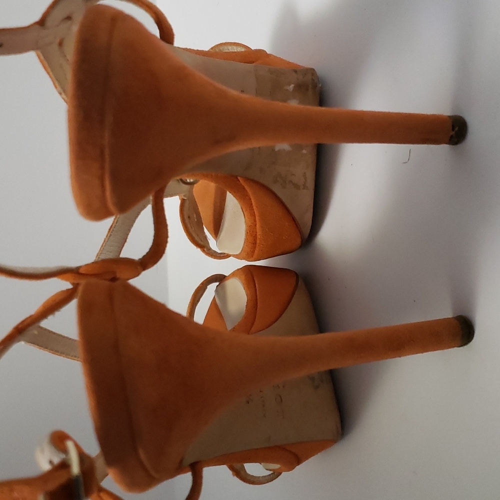 DIOR Orange Suede Heels - Picture 10 of 15